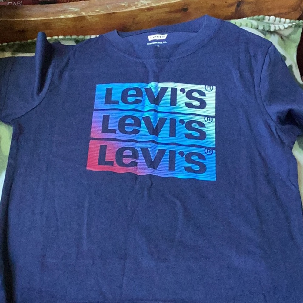 New Levi's Blue Short Sleeve Tee with Graphic Design